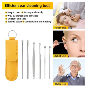 Ear Wax CleaningTools Kit, 6 Pcs Ear Pick