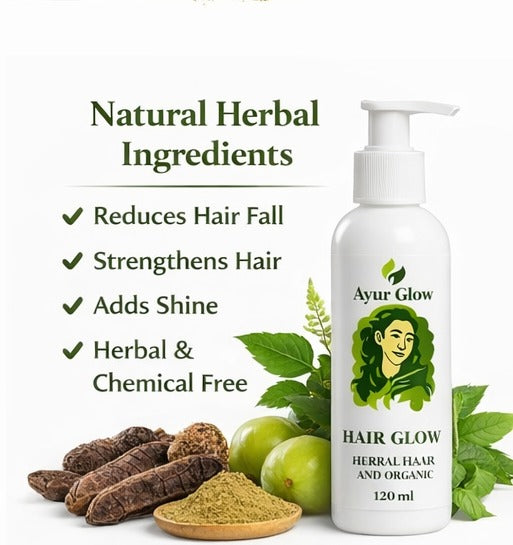 Ayur Glow Herbal Hair Shampoo and Oil | 100% Natural Ayurvedic Formula